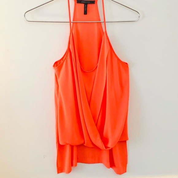 BCBG MAXAZRIA Sayge faux wrap tank top, mandarin - Picture 4 of 7